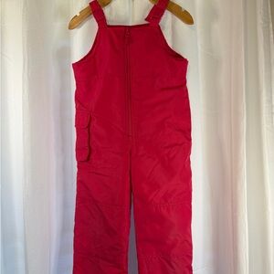 Kids Dark Pink Snow Bib Overalls (6X)